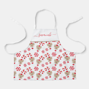 Christmas Candy Cane Red Kid Apron
