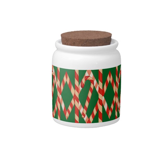 Christmas Candy Cane Red White Vector Design Jar (Front)