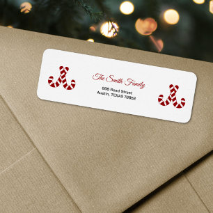Christmas Candy Cane Return Address Label