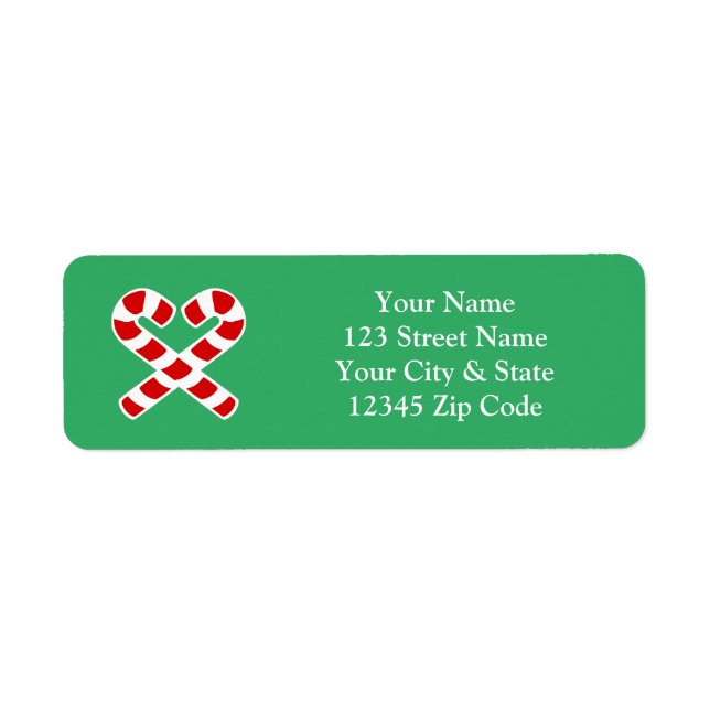 Christmas candy cane return address labels (Front)