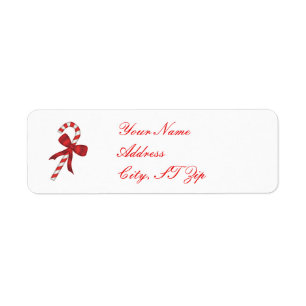 Christmas Candy Cane Return Address Labels