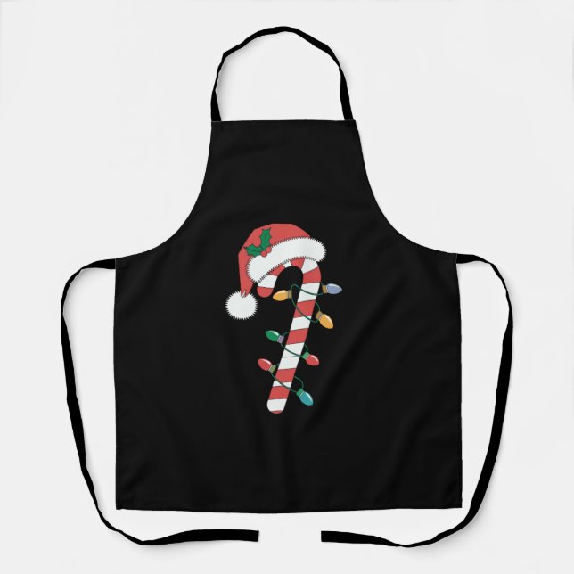 Christmas Candy Cane Santa Xmas Kids  Apron (Front)