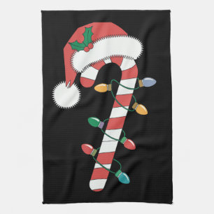 Christmas Candy Cane Santa Xmas Kids Kitchen Towel