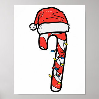 Christmas Candy Cane Santa Xmas Kids Toddler Youth Poster