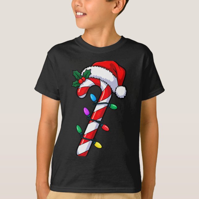 Christmas Candy Cane Santa Xmas  T-Shirt (Front)