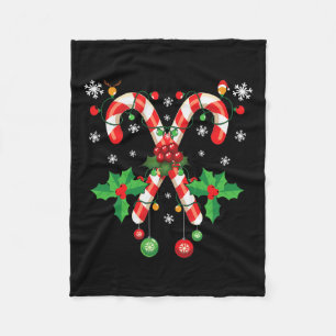 Christmas Candy Cane Santa Xmas Toddler Kids Youth Fleece Blanket