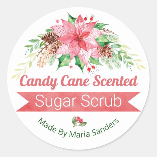 Christmas Candy Cane Scented Sugar Scrub Labels