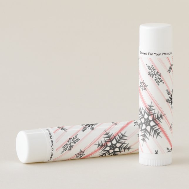 Christmas Candy Cane Snowflakes Flavored Lip Balm (Front)
