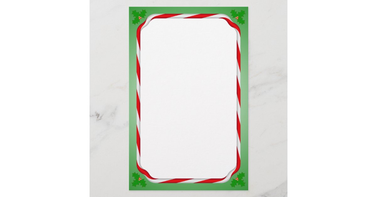 Christmas Candy Cane Stationery | Zazzle