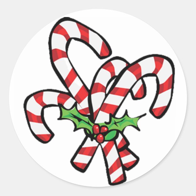 Christmas Candy Cane Sticker (Front)