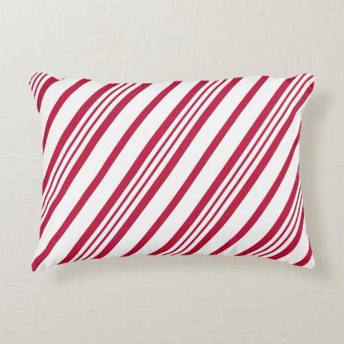 Christmas Candy Cane Stripe Accent Pillow