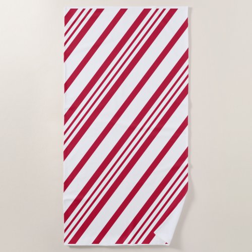 Christmas candy cane stripe beach towel