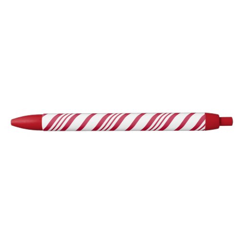 Christmas Candy Cane Stripe Black Ink Pen