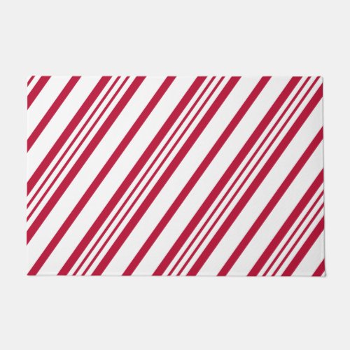 Christmas Candy Cane Stripe Doormat