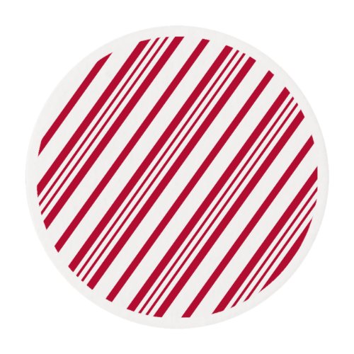 Christmas Candy Cane Stripe Edible Frosting Rounds