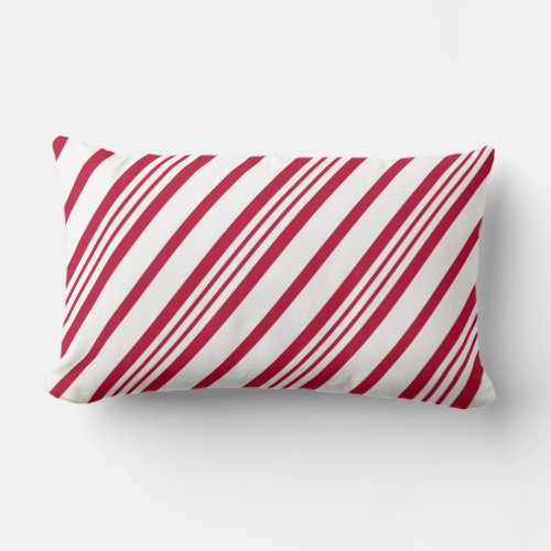 Christmas Candy Cane Stripe Lumbar Pillow
