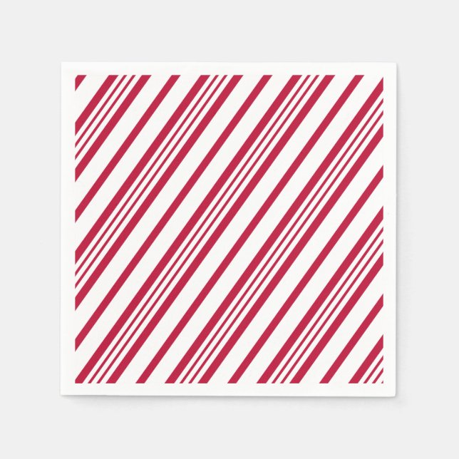 Christmas Candy Cane Stripe Napkins (Front)
