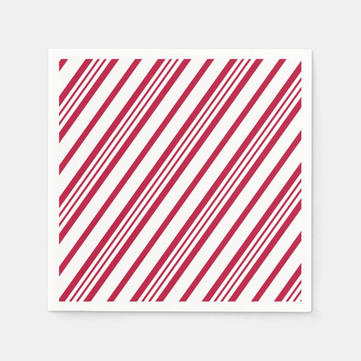 Christmas Candy Cane Stripe Napkins Zazzle