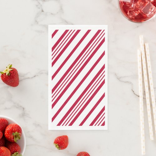 Christmas candy cane stripe paper guest towels