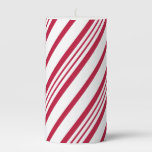 Christmas Candy Cane Stripe Pillar Candle