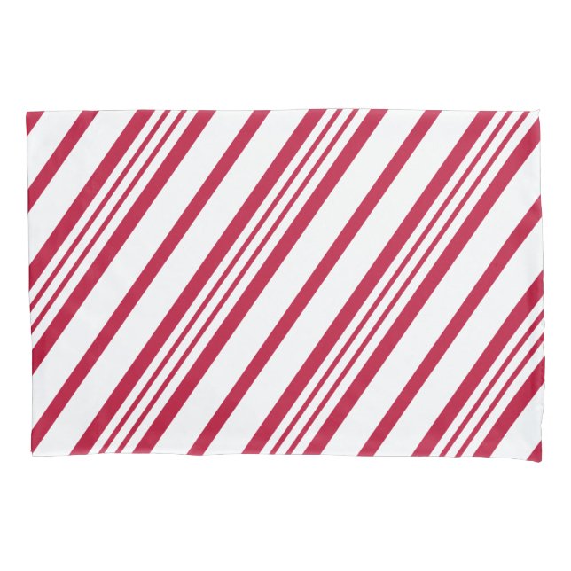 Christmas Candy Cane Stripe Pillow Case (Front)