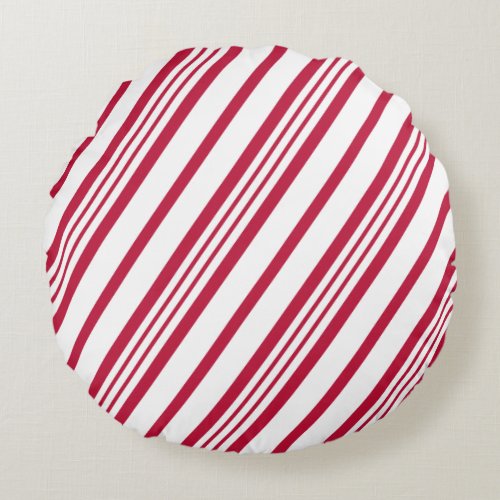 Christmas Candy Cane Stripe Round Pillow