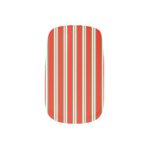 Christmas Candy Cane Stripe Style Minx Nail Art