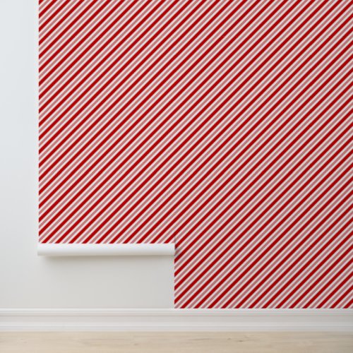 Christmas Candy Cane Striped Holiday Home Decor Wallpaper