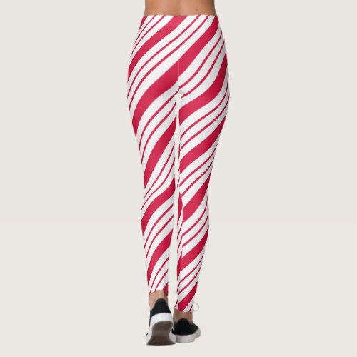Christmas Candy Cane Striped Leggings