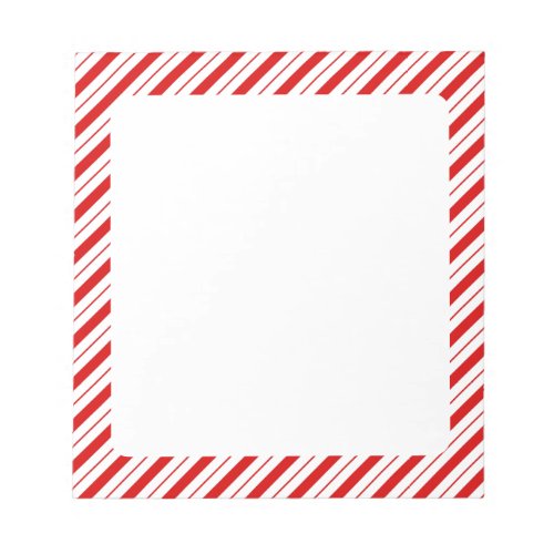 Christmas Candy Cane Striped Notepad