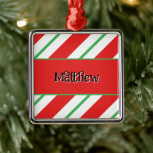 Christmas Candy Cane Stripes Add Your Name 
