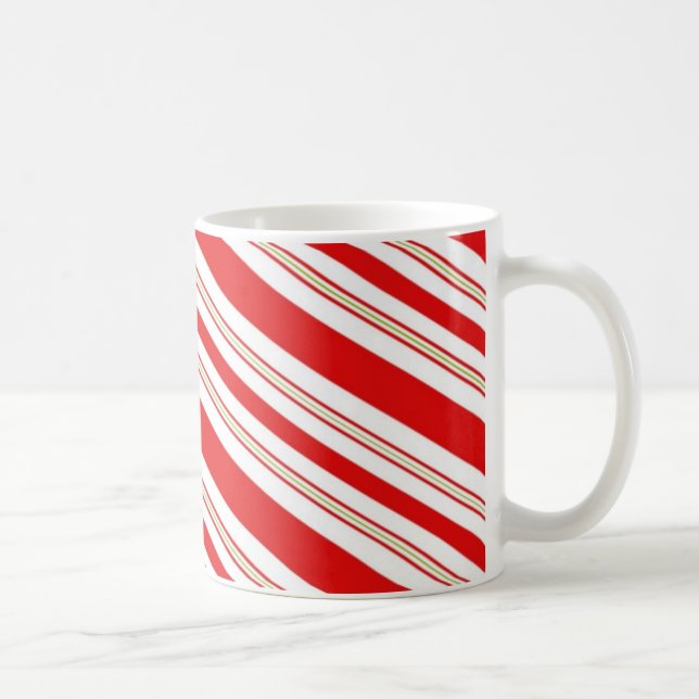 Christmas Candy Cane Stripes Coffee Mug (Right)