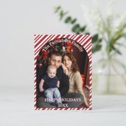 Christmas Candy Cane Stripes Cutsom Postcard