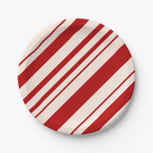 Christmas Candy Cane Stripes Holiday Pattern  Paper Plates