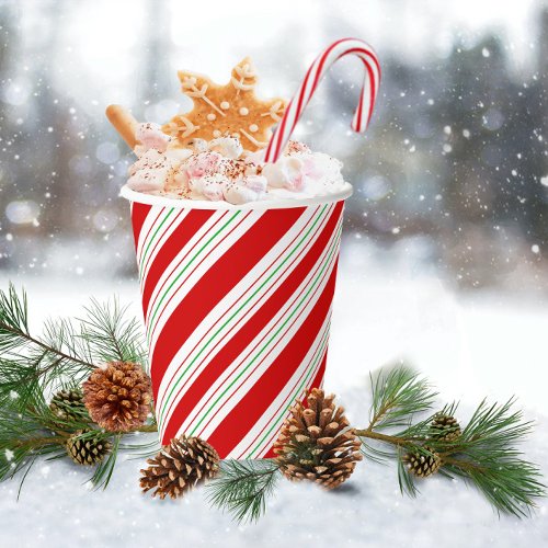 Christmas Candy Cane Stripes ID259 Paper Cups