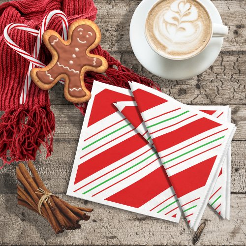 Christmas Candy Cane Stripes ID259 Paper Napkins