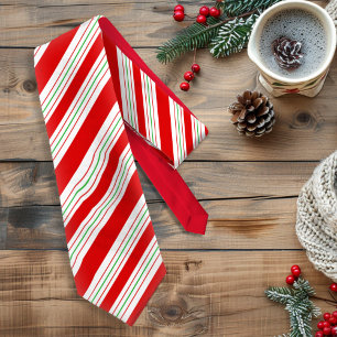 Christmas Candy Cane Stripes ID259 Tie