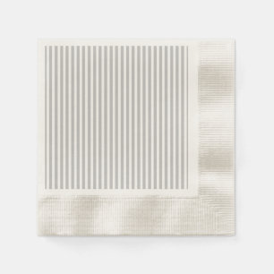Christmas Candy Cane Stripes in White and Silver Paper Napkins