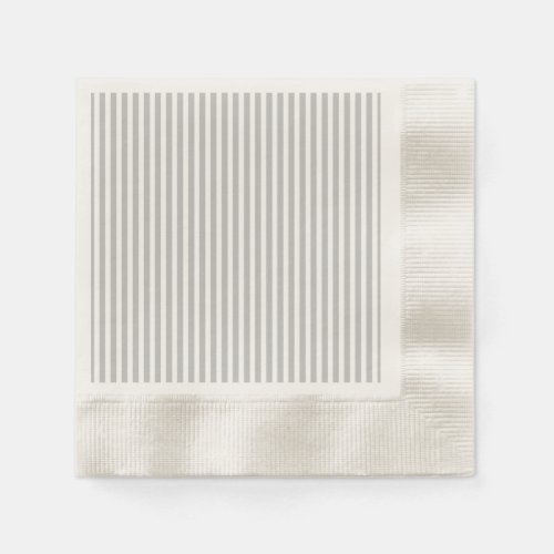 Christmas Candy Cane Stripes in White and Silver Paper Napkins