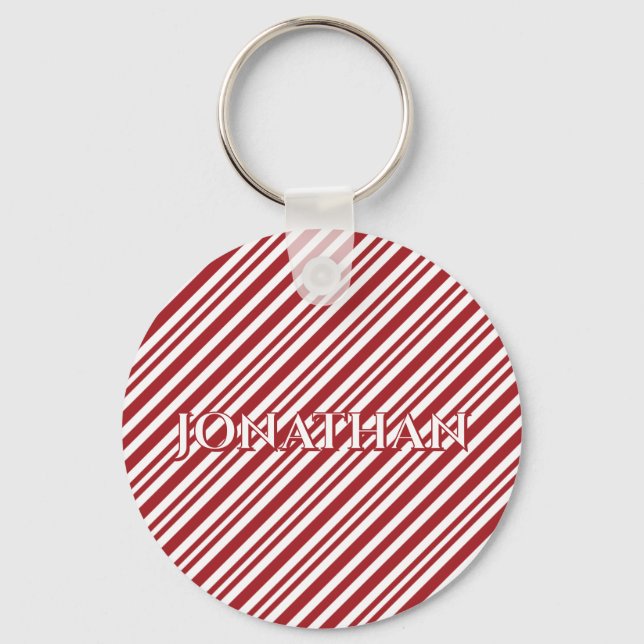Christmas Candy Cane Stripes keychain (Back)