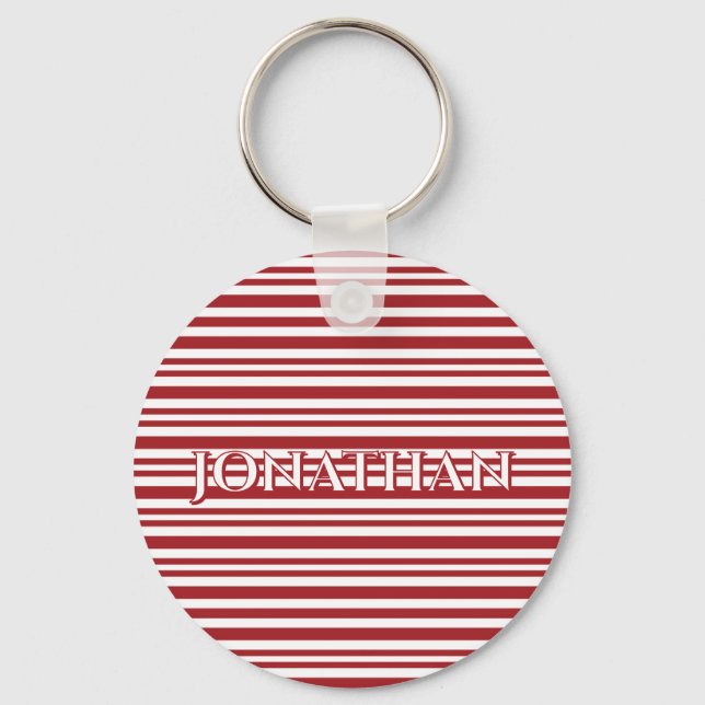 Christmas Candy Cane Stripes Keychain (Front)