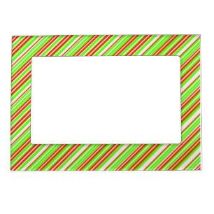 Christmas candy cane stripes magnetic frame