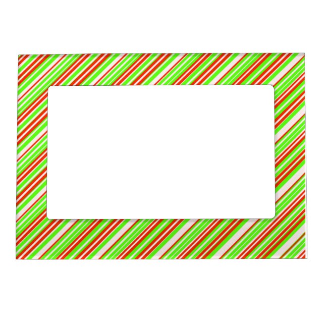 Christmas candy cane stripes  magnetic frame (Front)