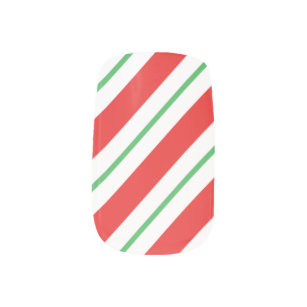 Christmas Candy Cane Stripes Minx Nail Art