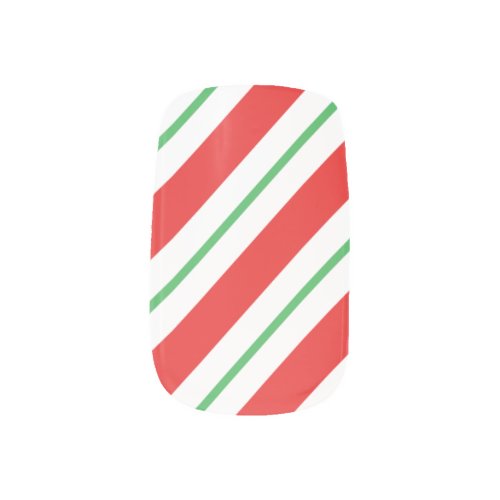 Christmas Candy Cane Stripes Minx Nail Art