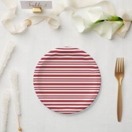 Christmas Candy Cane Stripes Paper Plates
