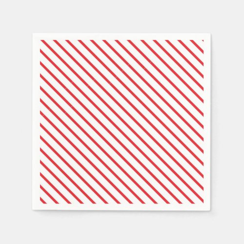 Christmas Candy Cane Stripes Pattern Napkins