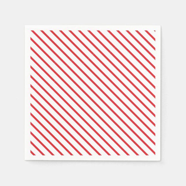 Christmas Candy Cane Stripes Pattern Napkins (Front)
