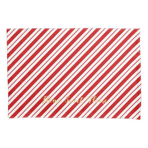 Christmas Candy Cane Stripes Pattern Xmas Decor Pillow Case