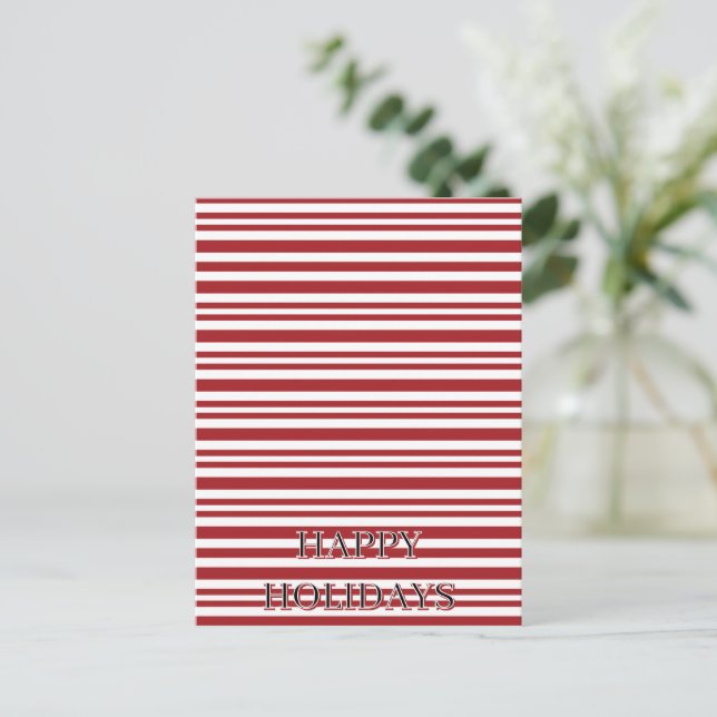 Christmas Candy Cane Stripes Postcard (Standing Front)